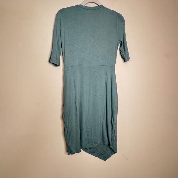 41 Hawthorn Blaise Dress Size Medium NWT Sage Green Ribbed Knit Faux Wrap - Picture 5 of 9